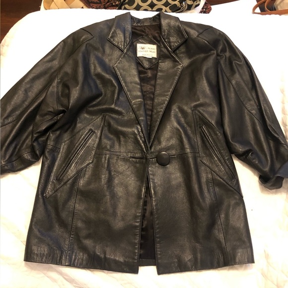 Alamo Leather Wear Jackets & Blazers - Vintage 80s Alamo Leather Wear batwing soft leather jacket